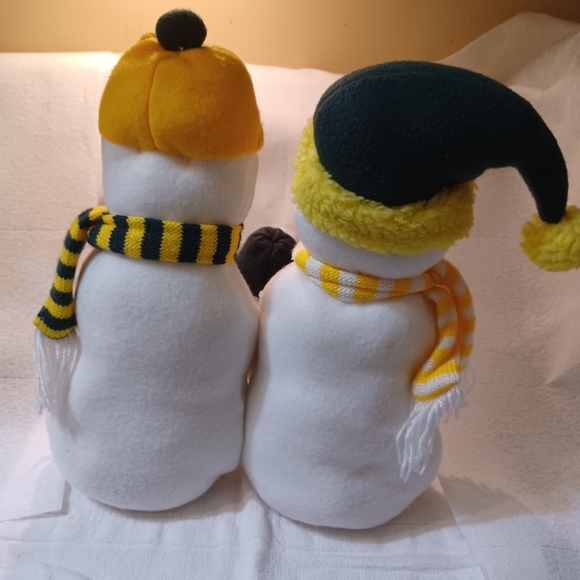 GREEN BAY PACKERS PLUSH SNOWMEN FAMILY OF 3 FANS - Picture 4 of 8